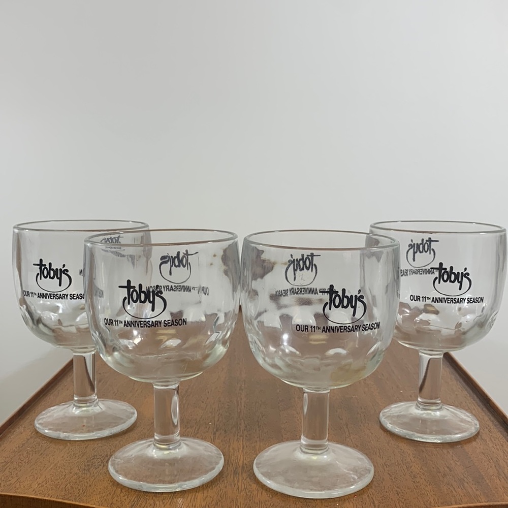 Vintage Toby's Pedestal Thumbnail Bar Glass Goblet